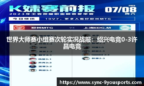 世界大师赛小组赛次轮实况战报:绍兴电竞0-3许昌电竞